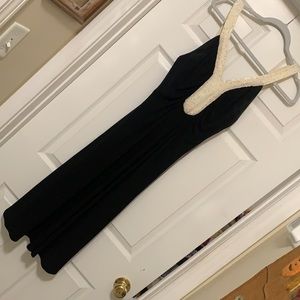 Black dress with creme halter sequins